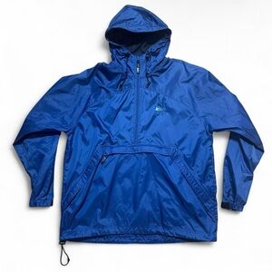 REI Co-Op Jacket Unisex Sz L Blue Ultralight Hood Packable 1/2 Zip Hike Outdoor